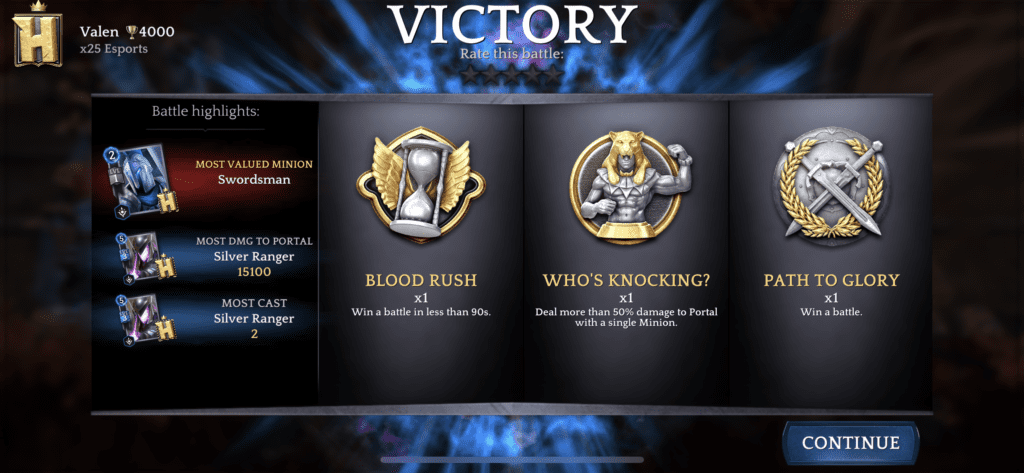 Heroic new post-match screen and badges